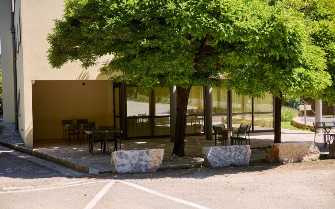 arbre parking hotel A75 Lozère Aveyron